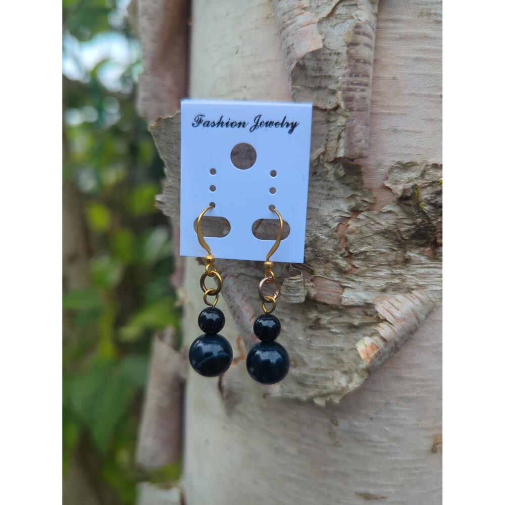 Blue Beaded Earrings